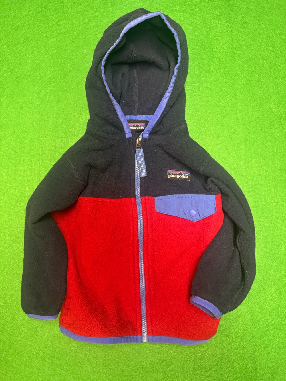 Patagonia Kids Black, Red & Purple Fleece Hoodie